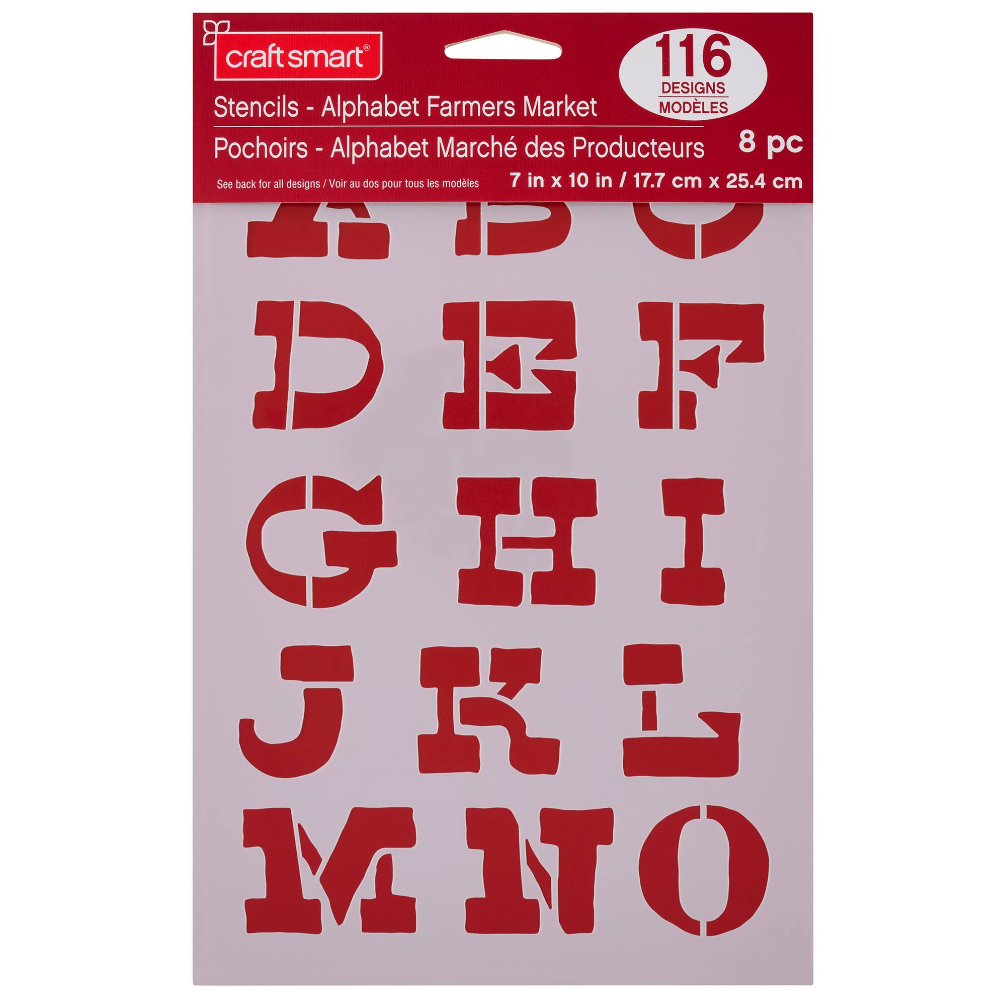 Alphabet Farmers Market Stencils, 7" x 10" by Craft Smart®